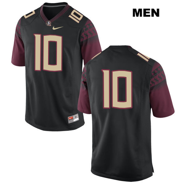 Men's NCAA Nike Florida State Seminoles #10 Anthony Grant College No Name Black Stitched Authentic Football Jersey DYC3769LK